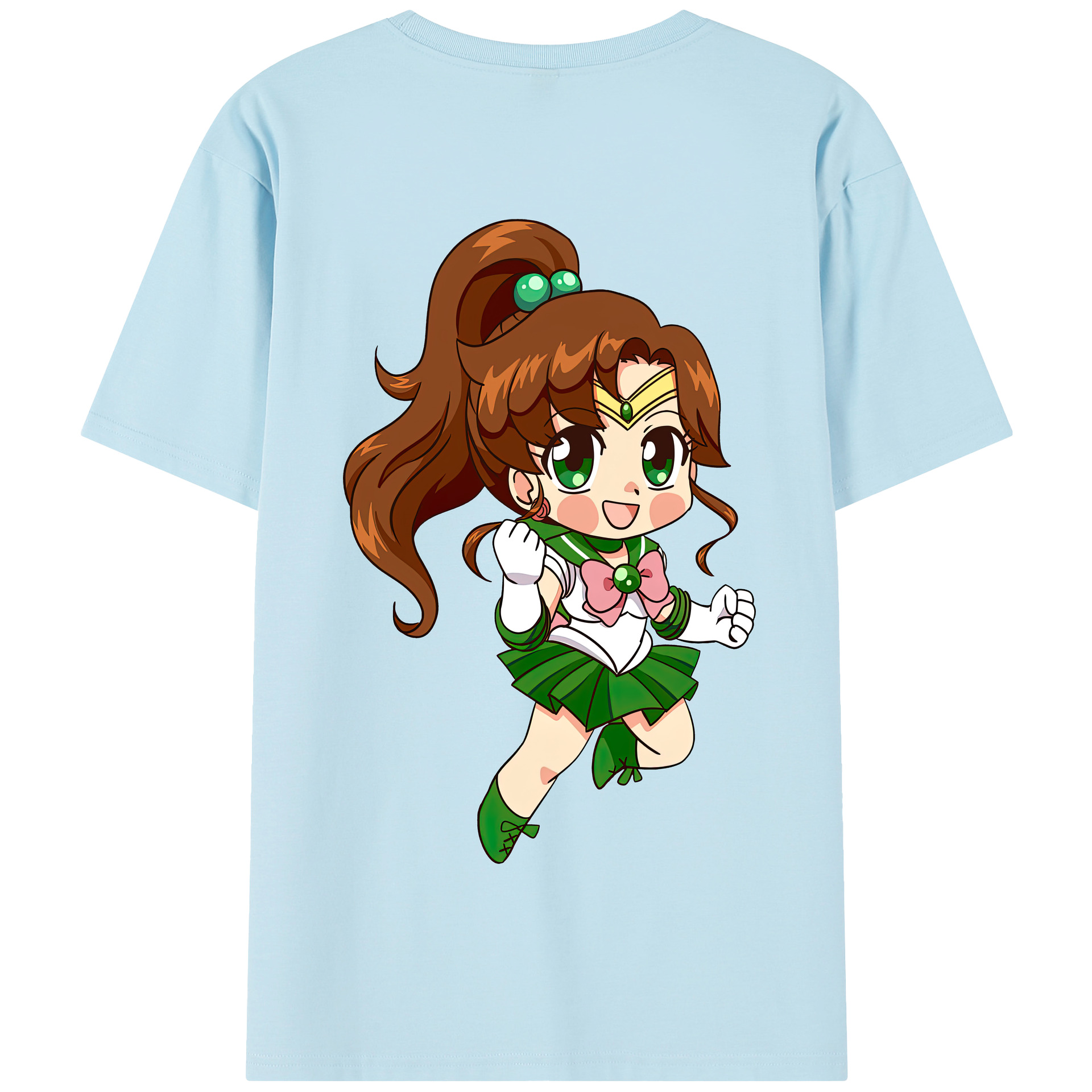 （画像用） 美少女戦士セーラームーン 木野 まこと きの まこと Sailor Moon Kino Makoto （セーラージュピター；Sailor Jupiter） 綿100％半袖Tシャツ（背面プリント）